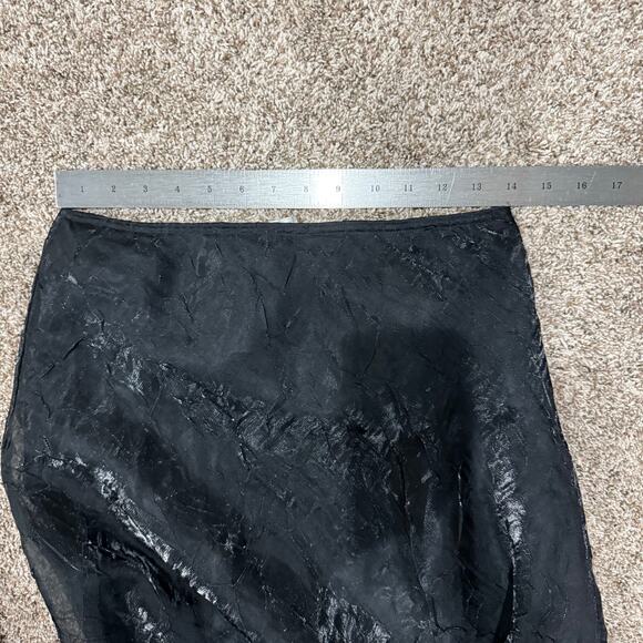 Vintage 90s Women's Black Sheer Overlay Pimkie Vampire Gothic Maxi Skirt Sz M - Picture 7 of 7